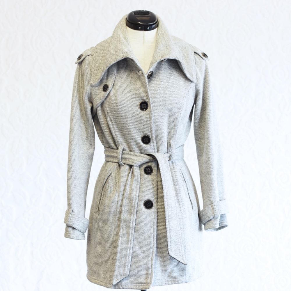 🥳 Closet Clear Out!! Single Breasted Oversized Collar Button Up Tie Belt Jacket
